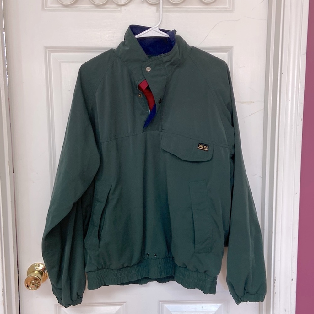 Vintage Tourney Jacket MEDIUM Green Gore-Tex Windbreaker Pullover Waterproof